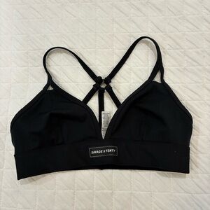 Savage X Fenty Spotlight Low Impact Sports Black Sports Bra Bralette Medium